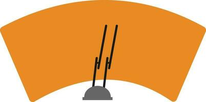 Orange and black windshield wiper in flat style. vector