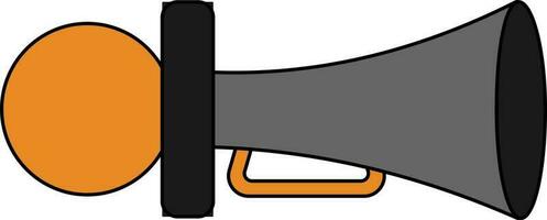 Illustration of klaxon in orange and grey color. vector