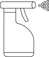 Illustration of a spray bottle with bubble in black line art. vector