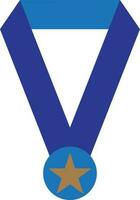 Blue medal icon on background. vector