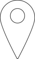 Isolated map pointer in black line art. vector