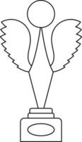 Flat style modern Trophy awards with wings. vector
