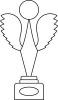 Flat style modern Trophy awards with wings. vector