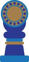 Isolated blue trophy award icon. vector