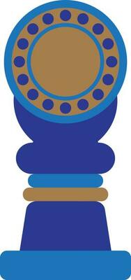 Isolated blue trophy award icon.