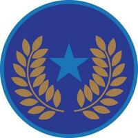 Star decorated laurel wreath in circular shape. vector