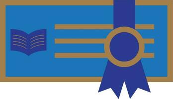 Ribbon decorated blue certificate. vector