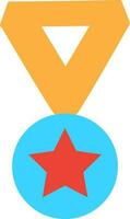 estrella decorado medalla con cinta. vector
