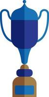 Isolated blue trophy cup in shadow shape. vector