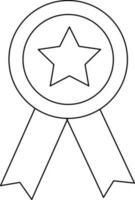 Star decorated badge with ribbon. vector