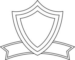 Shield badge with blank ribbon. vector