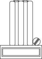 Black line art sport wicket trophy award. vector