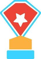 Star decorated trophy award icon. vector