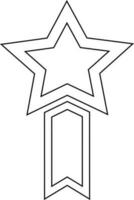 Badge with ribbon in flat style. vector