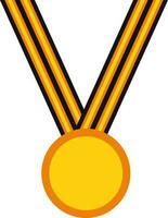 Blank hanging medal in black and yellow color. vector