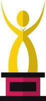 Trophy arward in black and yellow color. vector