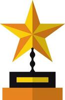 Star trophy award in orange and black color. vector