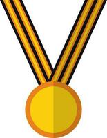 Blank hanging medal in black and yellow color. vector