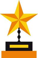 Star trophy award in orange and black color. vector