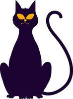 Scary cat with long tail for Halloween concept. vector