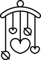 Baby mobile icon or symbol in line art. vector