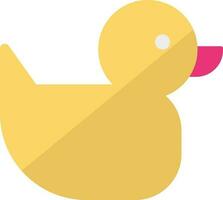 Toy duck icon in yellow color. vector