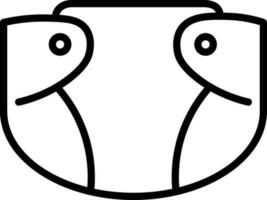 Flat style diaper icon in line art. vector