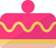 Illustration of colorful cake icon in flat style. vector
