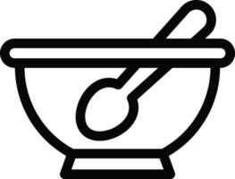 Bowl and spoon icon in flat style. vector