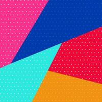 White dots circle seamless pattern on colorful geometric triangle background. vector