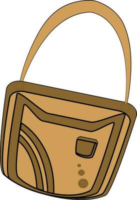 Isolated female handbag in brown color.