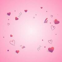 Beautiful abstract heart shape pattern decorated pink background. vector