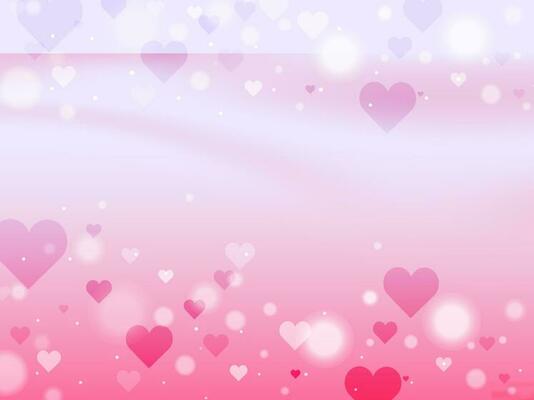 Pink and blue heart shape in bokeh effect background.