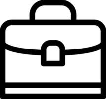 Line art briefcase icon in flat style. vector