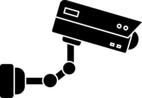 CCTV camera icon in glyph style. vector