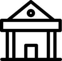 Line art bank icon in flat style. vector