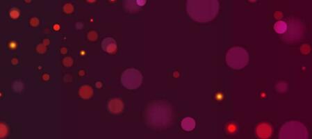 Shiny bokeh lighting effect abstract burgundy background. vector