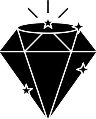 Isolated diamond icon in flat style.
