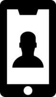 usuario perfil en inteligente teléfono icono. vector