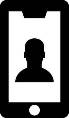 User profile in smart phone icon.