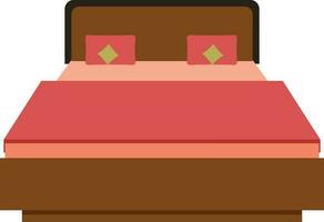 Flat illustration of Double Bed. vector