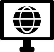 Browser connection or Computer internet connection icon. vector