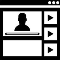 Online video view icon in Black and White color. vector