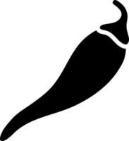 Chilli icon in black color. vector