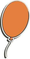 Orange paper cut balloon. vector