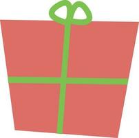 Flat style illustration of a pink gift box. vector