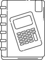 Illustration of mathematics book flat icon. vector