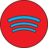 Red and blue spotify logo. vector