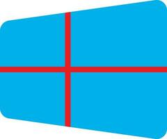 Blue microsoft window in flat style. vector