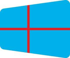 Blue microsoft window in flat style. vector